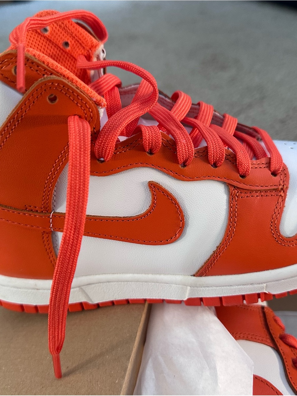 Nike Women Orange and White High-Top Sneakers